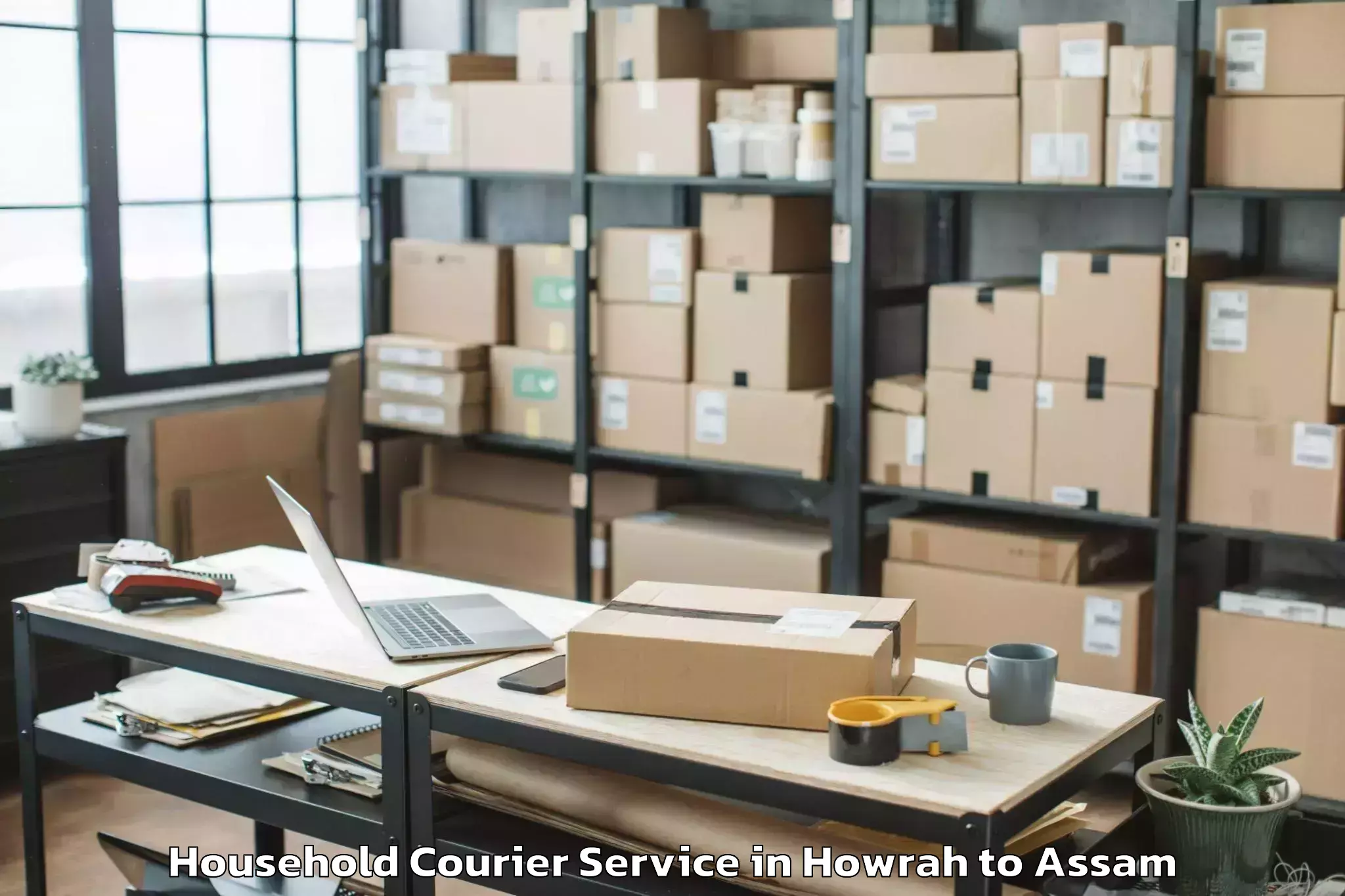 Book Howrah to Sarupeta Household Courier Online